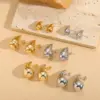 304 Stainless Steel Copper Geometric Electroplating PVD Coated 14K Gold Plated Elegant Luxurious Classic Style Plating Ear Studs