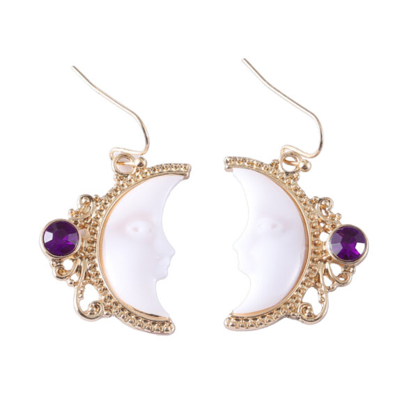oly-74b5e01b824e853365582e20585e1c04 Wholesale Bohemian Moon Goddess Face Inlaid Gemstone Earrings