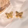 Wholesale 1 Pair Sweet Classic Style Butterfly Butterfly 304 Stainless Steel Imitation Gold Electroplating Ear Studs