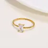 Wholesale PVD Coated Real Gold Plated 18K Gold Rectangle 304 Stainless Steel Simple Style Waterproof Non Tarnish Rings