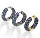 EB05-9 Champagne Gold Mixed Color Large Hoop Earrings