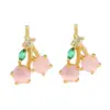 Wholesale Simple Style Fruit Copper Zircon Earrings