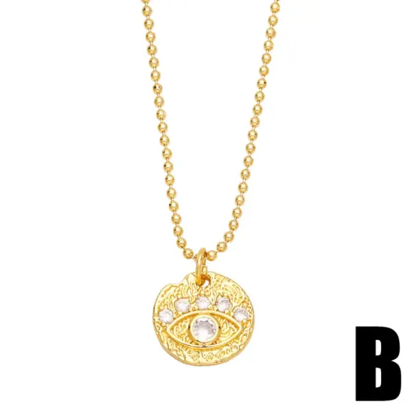 Wholesale Fashion Bird Dragonfly Pendant Necklace Simple Devil Eye Copper Necklace