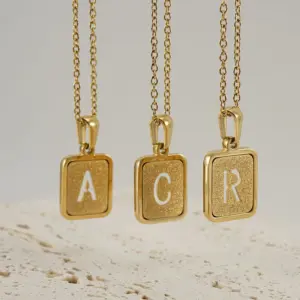 Wholesale Jewelry Fashion Letter Square 304 Stainless Steel Stainless Steel Necklaces