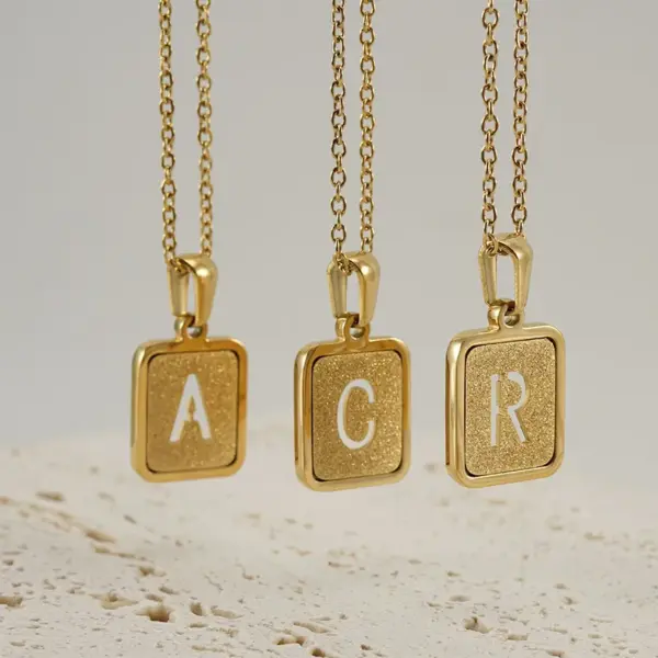 Wholesale Jewelry Fashion Letter Square 304 Stainless Steel Stainless Steel Necklaces