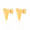 Wholesale PVD Coated Gold Plated Heart Shape 201 Stainless Steel Casual Simple Style Waterproof Non Tarnish 304 Stainless Steel Ear Studs