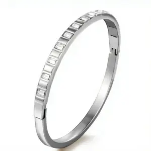 39B-A-9 Steel Color Diamond Bracelet