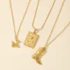 Wholesale Jewelry Casual Cute Dog Boots 304 Stainless Steel 18K Gold Plated Pendant Necklace