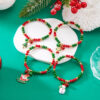 Wholesale Santa Claus Crystal Bell Beaded Bracelet