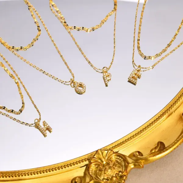 Wholesale 201 Stainless Steel Copper Vacation Simple Style Plating Inlay Letter Zircon