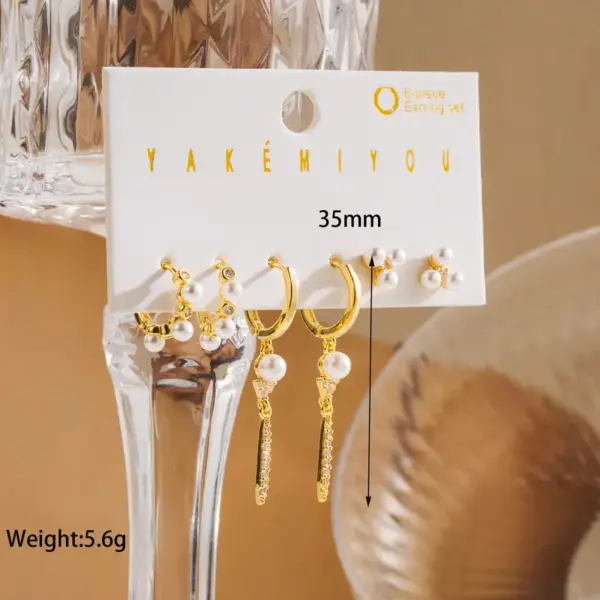 Wholesale 1 Set Yakemiyou Modern Style Solid Color Butterfly Copper Artificial Pearls Zircon 14K Gold Plated Earrings