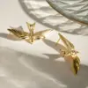 Wholesale PVD Coated Real Gold Plated 18K Gold Flying Bird 304 Stainless Steel Simple Style Classic Style Waterproof Non Tarnish Ear Studs