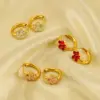Wholesale PVD Coated 18K Gold Plated Flower 304 Stainless Steel Elegant Retro Waterproof Non Tarnish Earrings