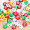 Wholesale 10pcs Christmas Series Printed Acrylic Disc Beads