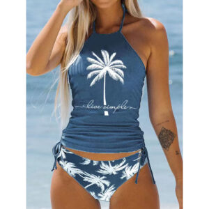 A230000 Blue Coconut Tree Print / 3XL