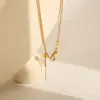 Wholesale Jewelry Basic Commute Solid Color 304 Stainless Steel 18K Gold Plated Necklace