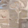 Fashion Round Flower Butterfly Copper Inlay Shell Zircon Bracelets