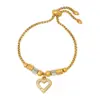 Wholesale PVD Coated Real Gold Plated 18K Gold Palm Heart Shape Eye Titanium Steel Streetwear Waterproof Non Tarnish 304 Stainless Steel Bracelets