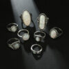 Wholesale national style ring geometric gem drop shaped joint ring eight piece set