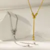 Wholesale PVD Coated Real Gold Plated 18K Solid Color 304 Stainless Steel Vacation Artistic Streetwear Waterproof Non Tarnish Pendant Necklace