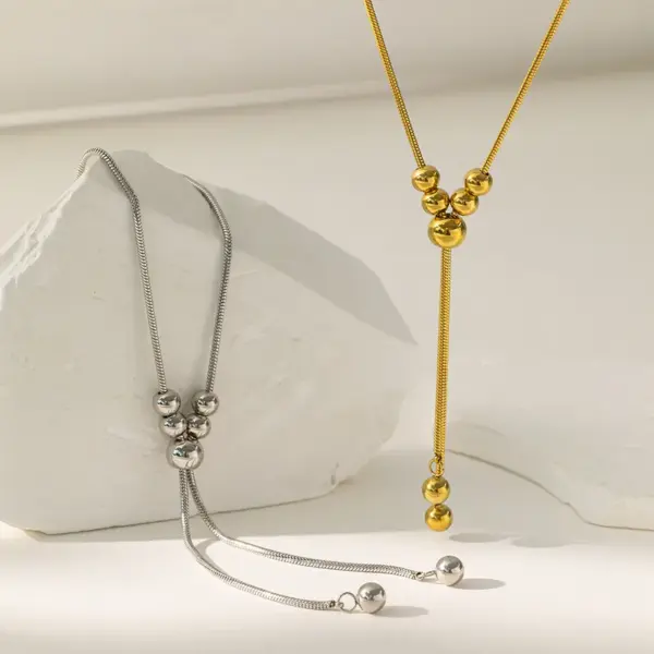 Wholesale PVD Coated Real Gold Plated 18K Solid Color 304 Stainless Steel Vacation Artistic Streetwear Waterproof Non Tarnish Pendant Necklace
