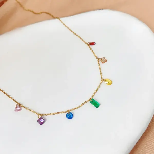 Wholesale Elegant Lady Geometric Titanium Steel Plating Necklace