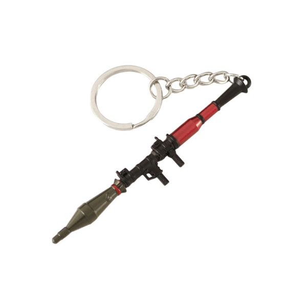 oly-74f5c963d639eb0e66f2c508ed079cfd Wholesale Heping elite peripheral metal chicken pendant RPG mini rocket launcher alloy keychain 9cm