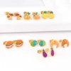Wholesale 1 Pair Halloween Cute Pumpkin Pineapple Stainless Steel Ear Studs