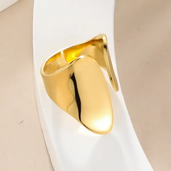 PVD Coated 14K Gold Plated Geometric 304 Stainless Steel Simple Style Commute Waterproof Non Tarnish Open Rings