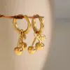 304 Stainless Steel Cherry PVD Coated 18K Gold Plated IG Style Gold Drop Earrings