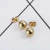 PVD Coated 18K Gold Plated Geometric Titanium Steel Waterproof Non Tarnish Earrings Ear Studs