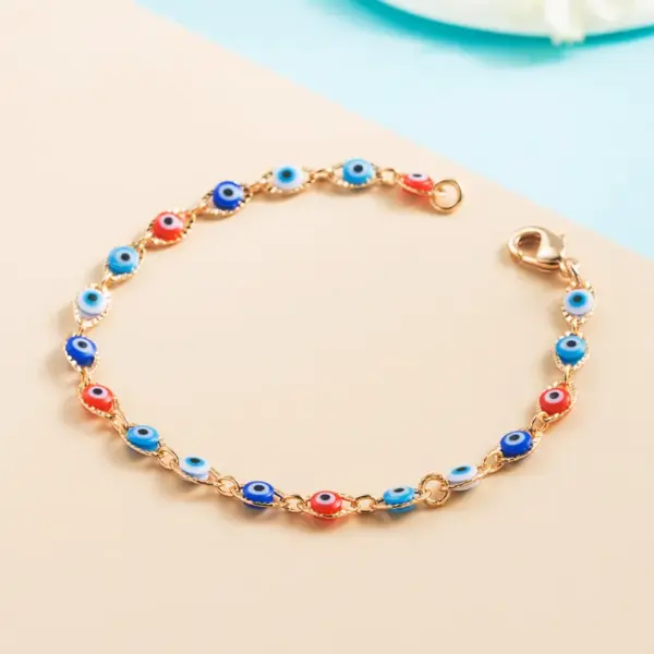 Fashion New Copper Gold-plated ipping Oil Devil's Eye Bracelet