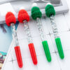 Wholesale Christmas ballpoint pen with colorful glitter and ink-filled design, Christmas hat pen