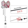 Wholesale Acrylic ID card clip with bow tie, retractable name tag holder, easy-open buckle