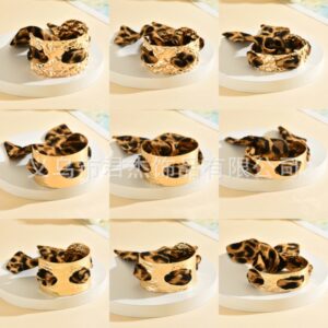 Wholesale ality Leopard Scarf Bracelet Golden Convex Bracelet