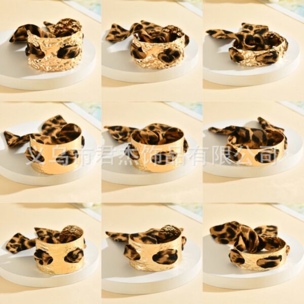 Wholesale ality Leopard Scarf Bracelet Golden Convex Bracelet