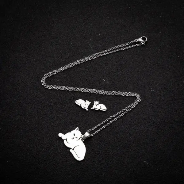 PVD Coated Real Gold Plated Animal Stainless Steel Fashion Waterproof Non Tarnish Earrings Necklace