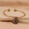 Wholesale PVD Coated 18K Gold Plated Cross Stainless Steel Basic Streetwear Waterproof Non Tarnish Bangle