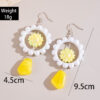 Wholesale European and American Cross-Border Fresh Colorful Flower Sunflower Earrings Sweet Atmosphere Tulip Flower Earrings Earrings