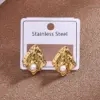 PVD Coated Real Gold Plated 18K Gold Little Daisy Flower Bow Knot 304 Stainless Steel Casual Vintage Style Vacation Waterproof Non Tarnish Earrings