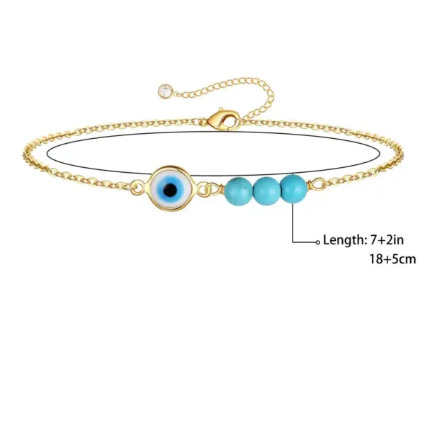 Wholesale Retro Devil's Eye Stainless Steel Turquoise Plating 18k Gold Plated Bracelets