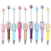 oly-75306c690b28173d5dfaca8a83cf25e5 Wholesale Square diamond pearl bead pen, multi-color plastic rotating ballpoint pen