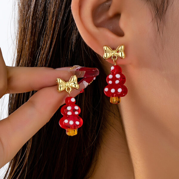 Wholesale Christmas tree gingerbread man bow earrings