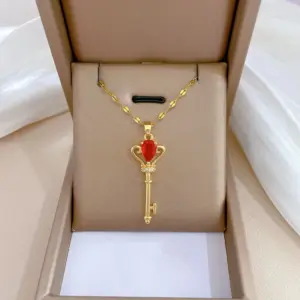 F105 Titanium Steel Chain Copper Pendant