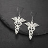 Wholesale Factory Direct Sales Cross-Border Hot Selling European and American Retro Ear Hook 304 Stainless Steel Scepter Pendant Earrings