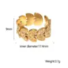 Wholesale Jewelry Fashion Leaf 304 Stainless Steel 18K Gold Plated Plating Stainless Steel Rings