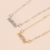 Wholesale Jewelry Simple Style Letter Copper Diamond Necklace