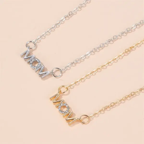 Wholesale Jewelry Simple Style Letter Copper Diamond Necklace