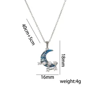 35 June Bright Starry Sky Necklace / Steel Color