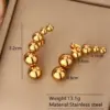 Ion Plating (IP) 18K Gold Plated Beads Solid Color 304 Stainless Steel Classic Style Waterproof Non Tarnish Ear Studs